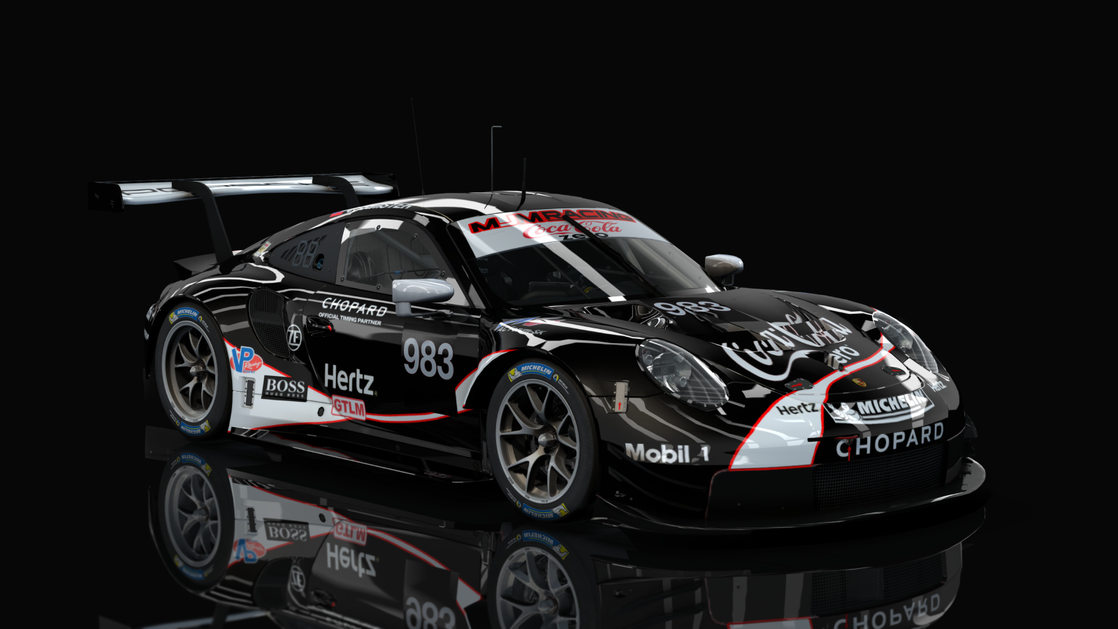 GTLM Porsche 911 RSR GTE IMSA (AC-Friends), skin 2019 MJM Racing Coke Zero