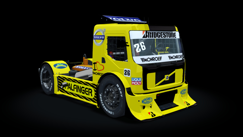 Volvo FH - Formula Truck, skin palfinger_yellow