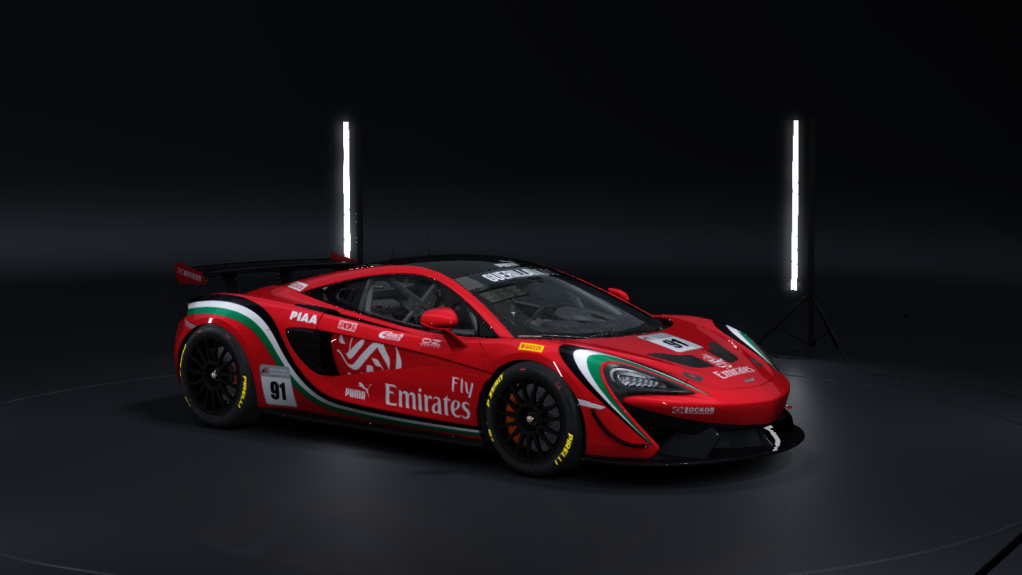 McLaren 570S GT4, skin 91-emirates