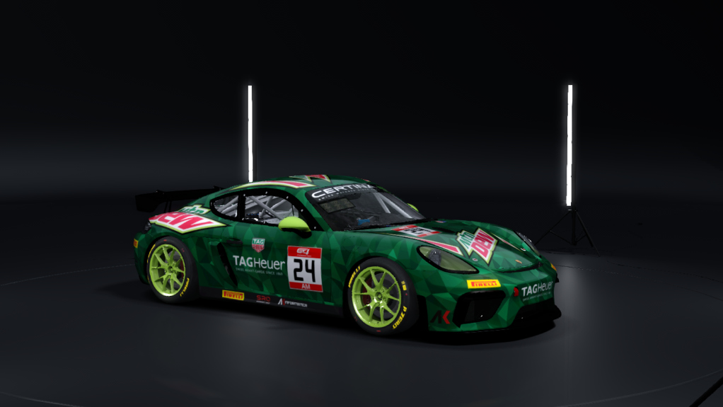 Porsche 718 Cayman GT4 Clubsport, skin gt4_24_mtndew_tagheuer