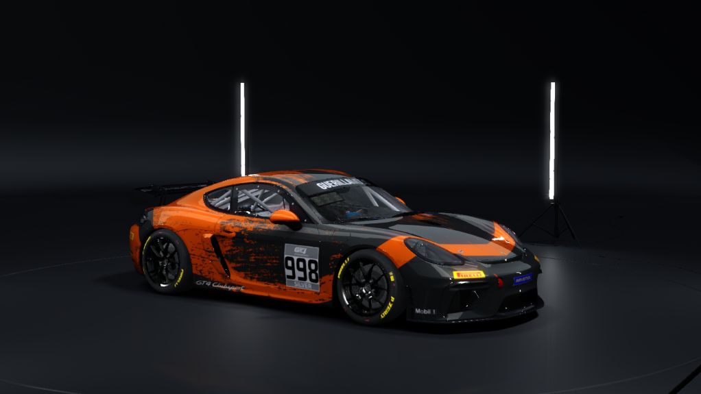 Porsche 718 Cayman GT4 Clubsport, skin rm_gt4_european_series_fictional_porsche_motorsport_orange_998