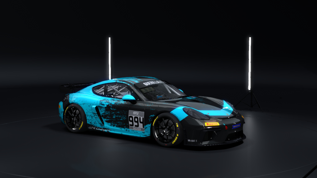 Porsche 718 Cayman GT4 Clubsport, skin rm_gt4_european_series_fictional_porsche_motorsport_teal_994