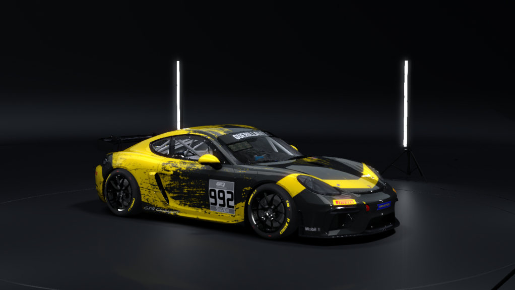 Porsche 718 Cayman GT4 Clubsport, skin rm_gt4_european_series_fictional_porsche_motorsport_yellow_992