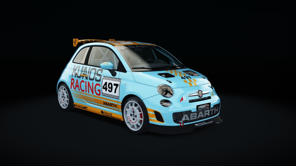 Abarth 500 Assetto Corse, skin light_blue_orange