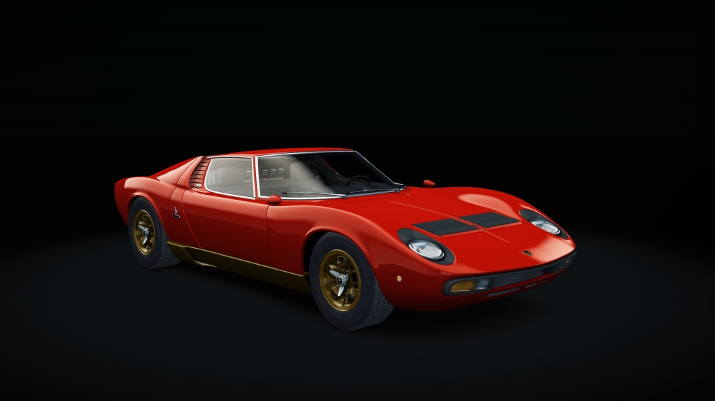 Lamborghini Miura P400 SV, skin Rosso_Corsa_Gold