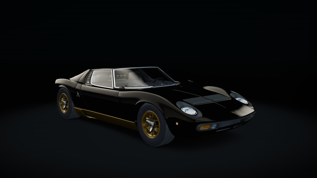 Lamborghini Miura P400 SV BOP, skin Nero_Cangiante_Gold