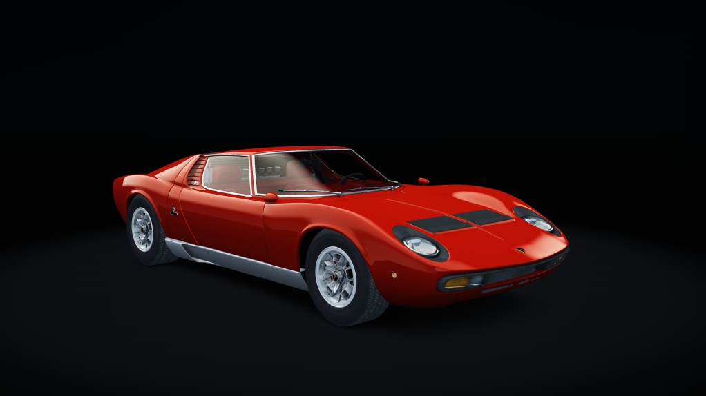 Lamborghini Miura P400 SV BOP, skin Rosso_Corsa_Silver