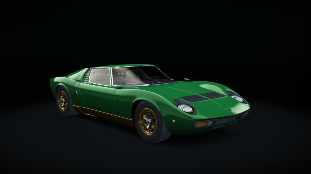 Lamborghini Miura P400 SV BOP, skin Verde_Rio_Metalizzato_Gold