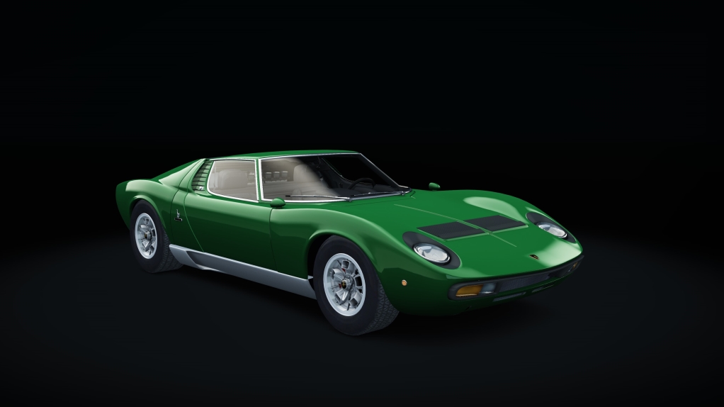 Lamborghini Miura P400 SV BOP, skin Verde_Rio_Metalizzato_Silver