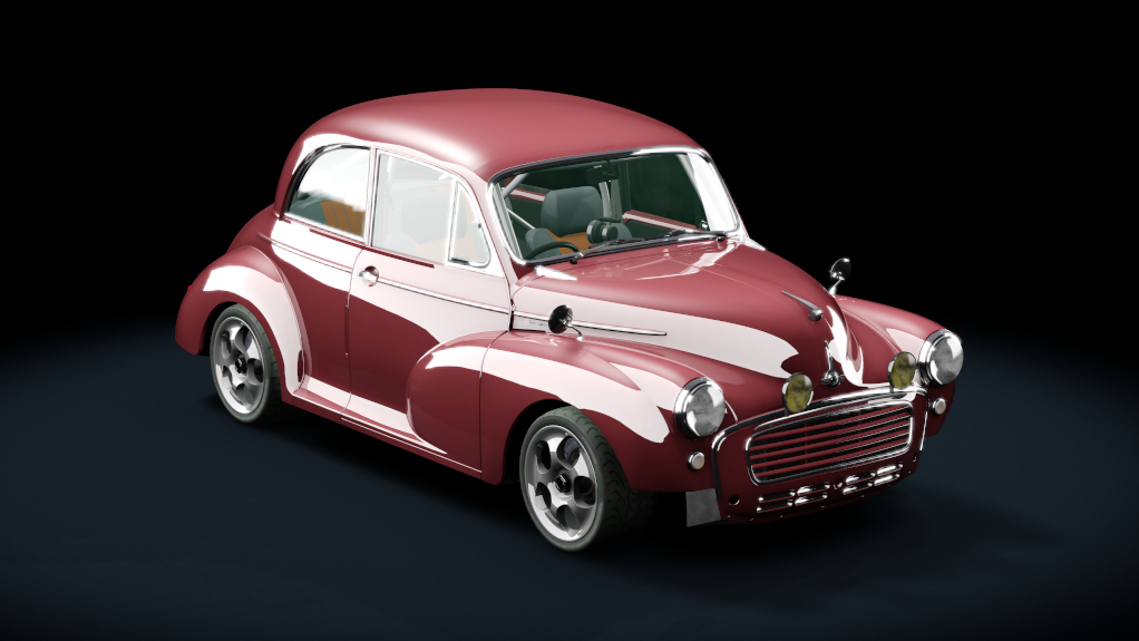 Morris Minor 1953 Sport, skin maroon