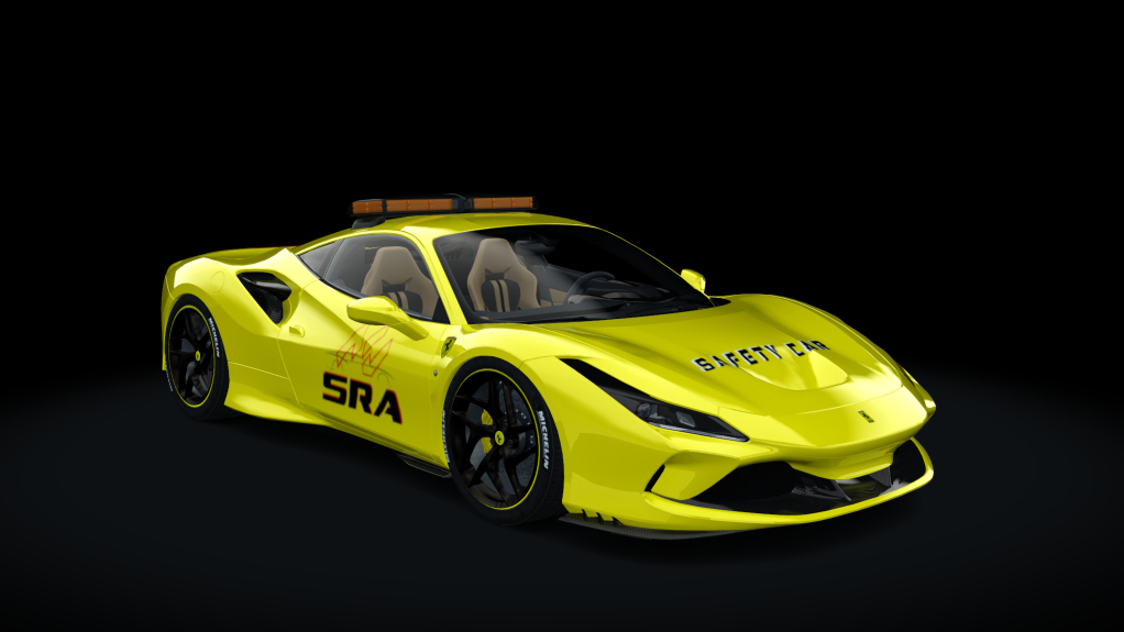 Ferrari F8 Tributo Safety car, skin 00_sra_giallo_modena_stripe